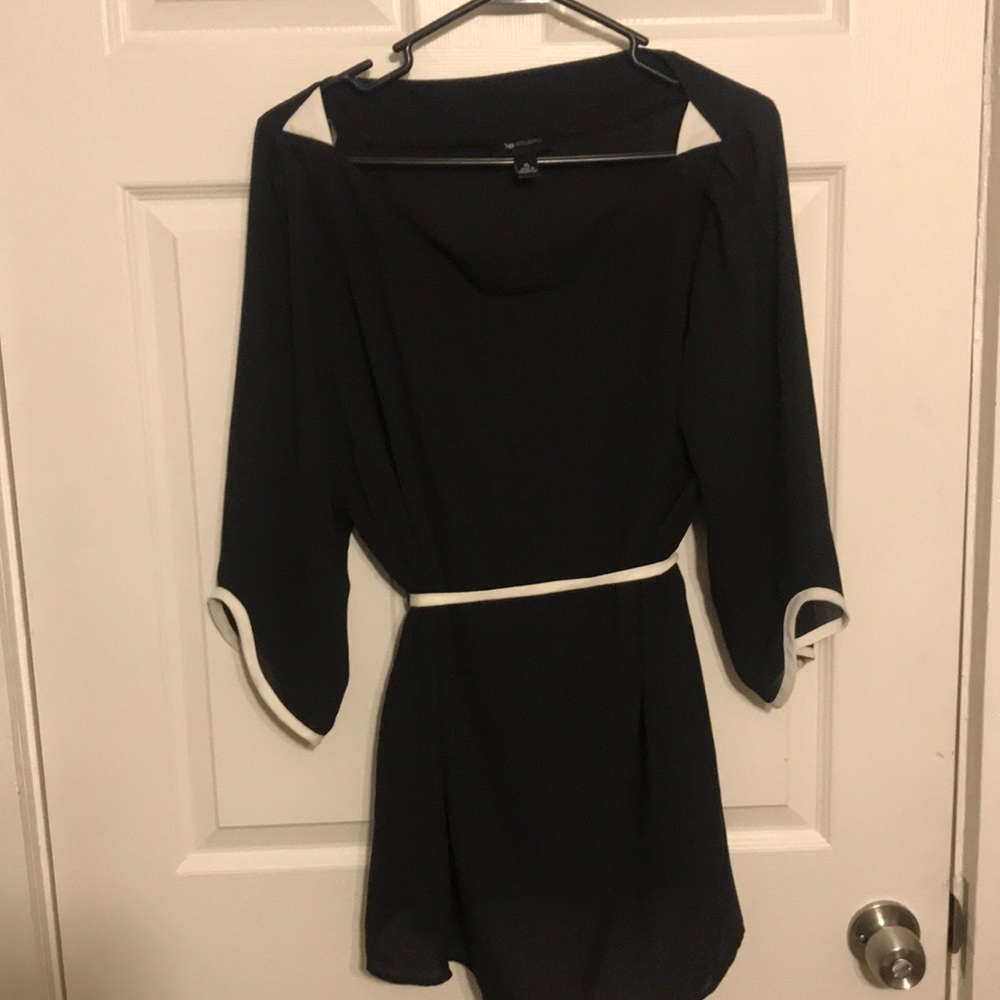 Black Gauze Overshirt with Bell Sleeves
